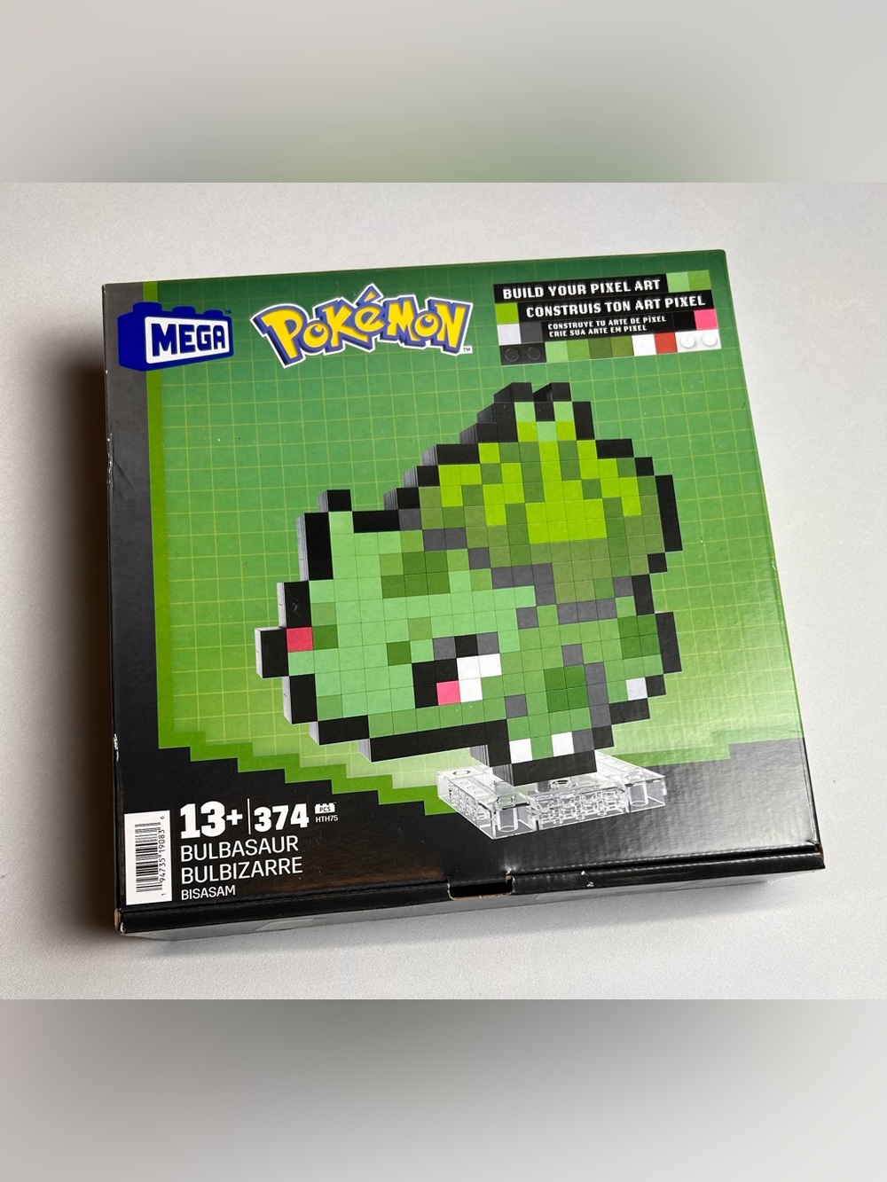 Pokemon Bulbasaur Pixel Art Build Set - Green, Black, Pink